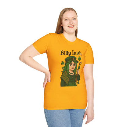 Billy Irish funny shirt parody apparel comedy tribute Billy Eilish as an irish person St. Patty's day