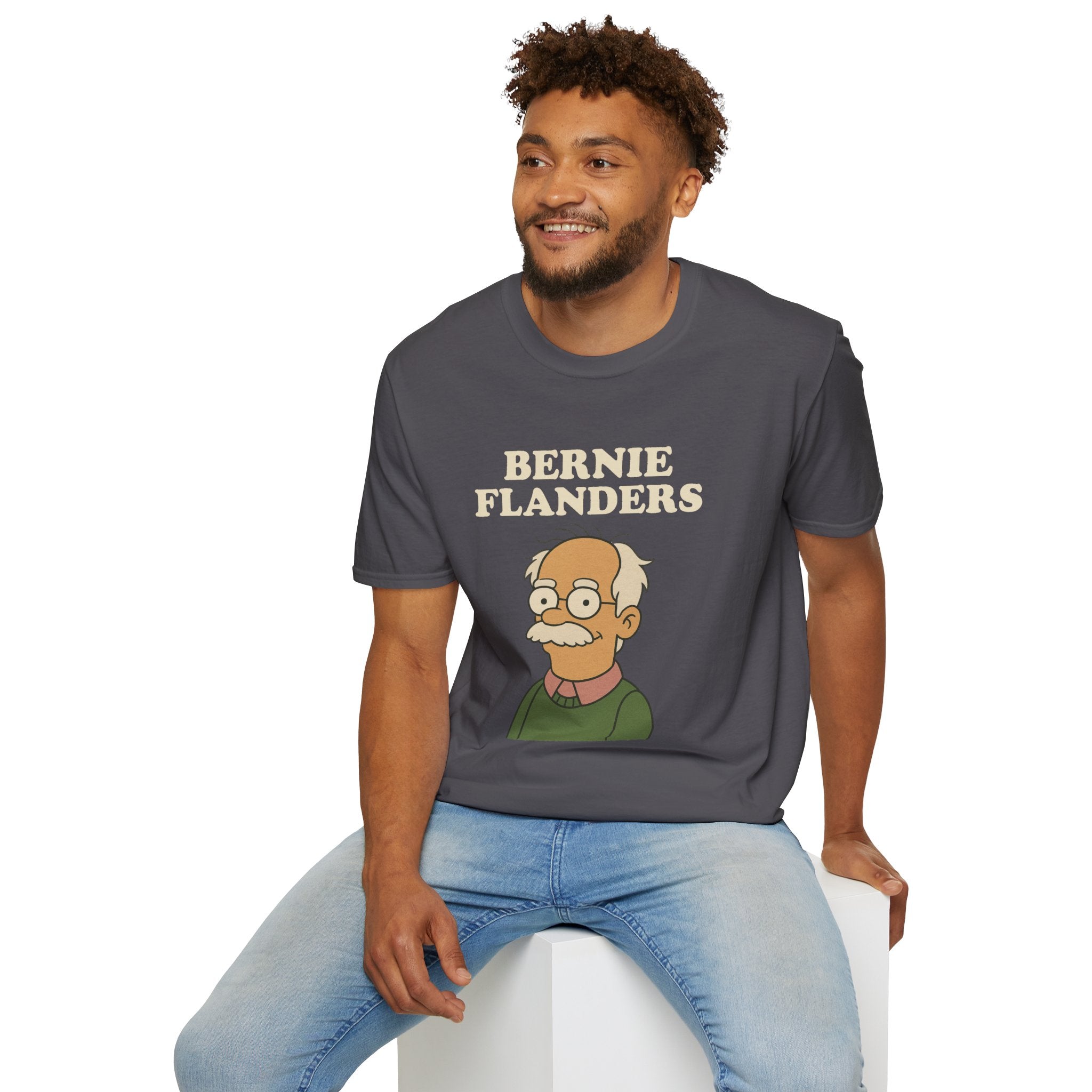 Bernie Flanders funny mashup simpson's style Bernie Sanders and Ned Flanders wordplay nerd gift unisex tee