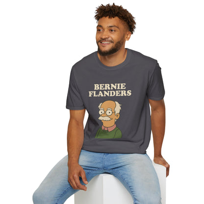Bernie Flanders funny mashup simpson's style Bernie Sanders and Ned Flanders wordplay nerd gift unisex tee