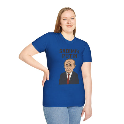 Sadimir Putin Funny T-Shirt, Vladimir Putin Parody Tee, Sad Person Comedy Shirt, Wordplay Humor Top