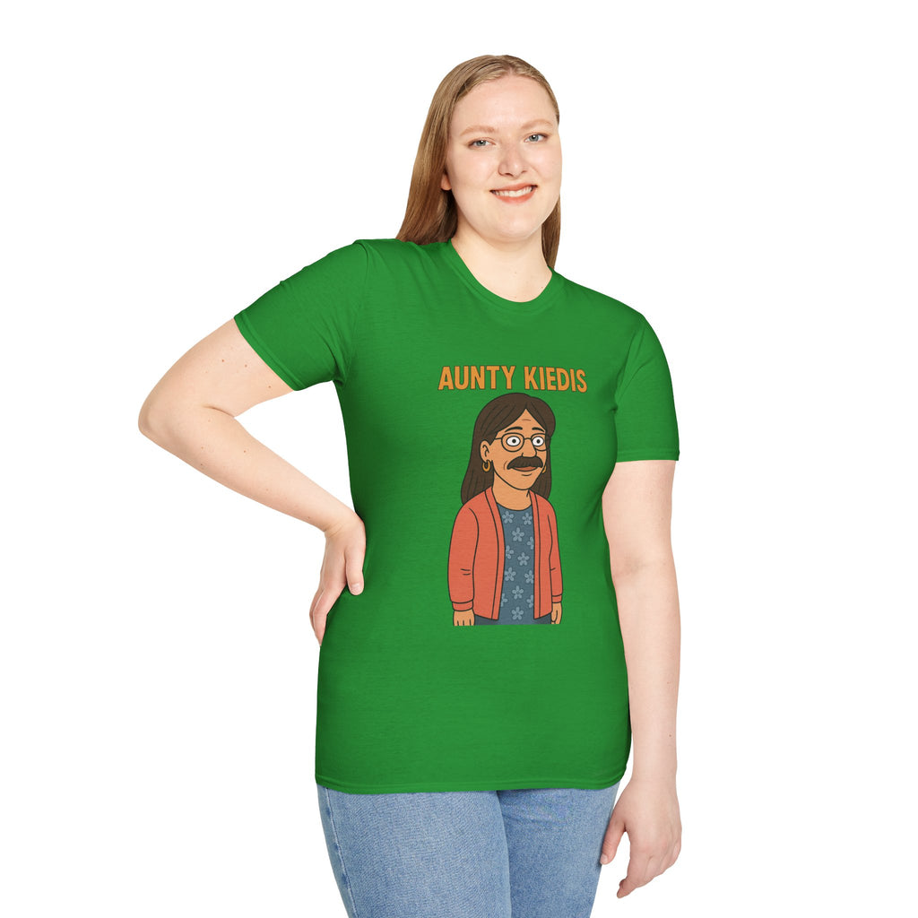 Aunty Kiedis funny wordplay Anthony Kiedis from Red Hot Chili Peppers reimagined as someone's beloved aunt.