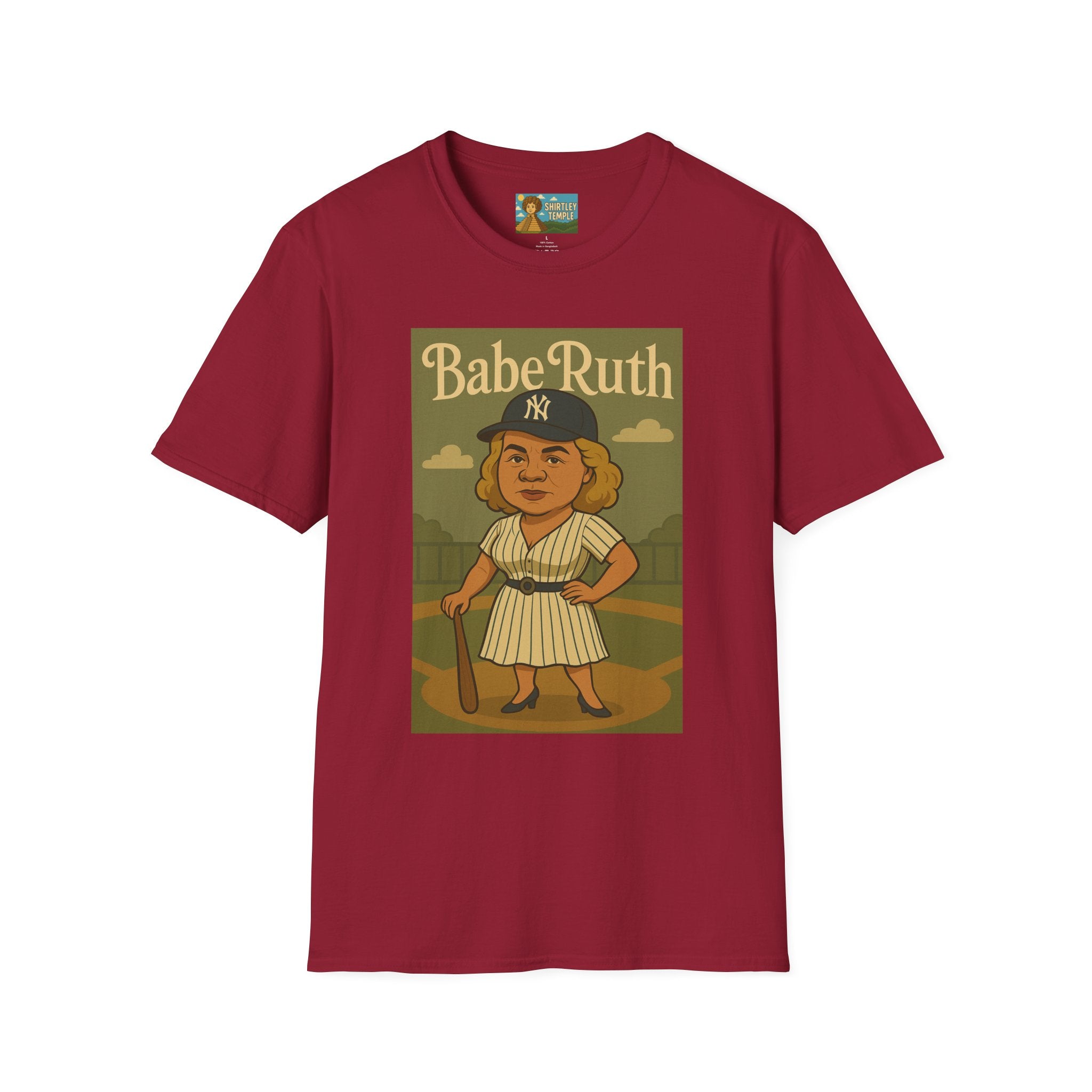 Babe Ruth funny wordplay pun baseball star remagined as a babe vintage nerd gift
