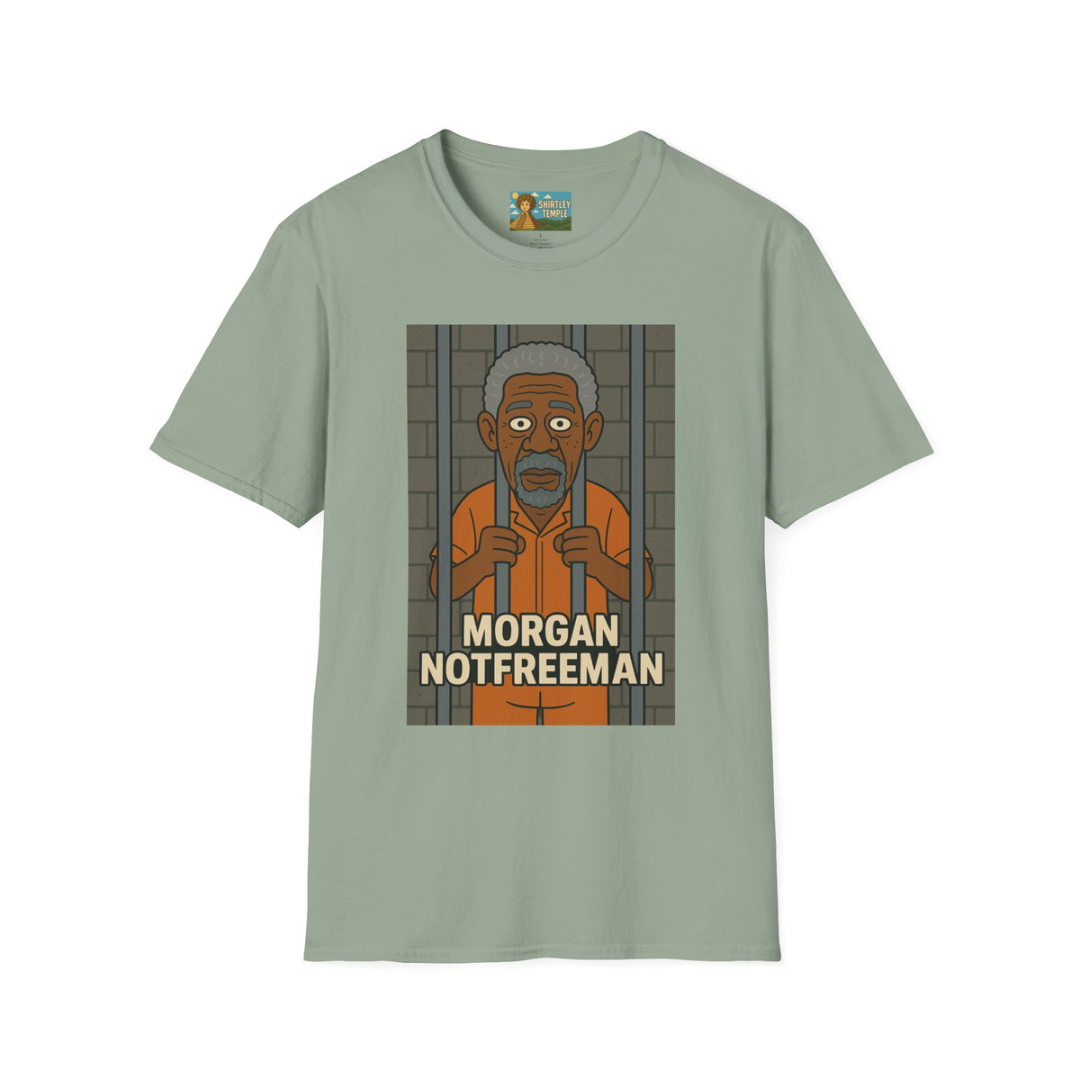 Morgan Notfreeman T-Shirt, Funny Parody Wordplay Tee, Unisex Softstyle Shirt, Morgan Freeman Not Free Comedy, Tribute Irony