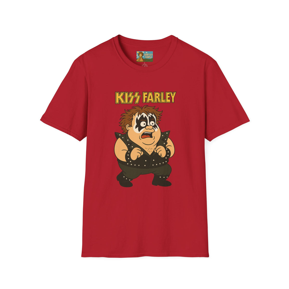 Kiss Farley T-Shirt, Rock Band Chris Farley Tribute Shirt, Funny Parody Mashup Tee, Unisex Softstyle Top, Gift for Music Lovers