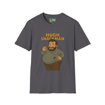 Hugh Snackman Funny Shirt, Hugh Jackman Parody Tee, Comedy Tribute Apparel, Unisex Softstyle T-Shirt