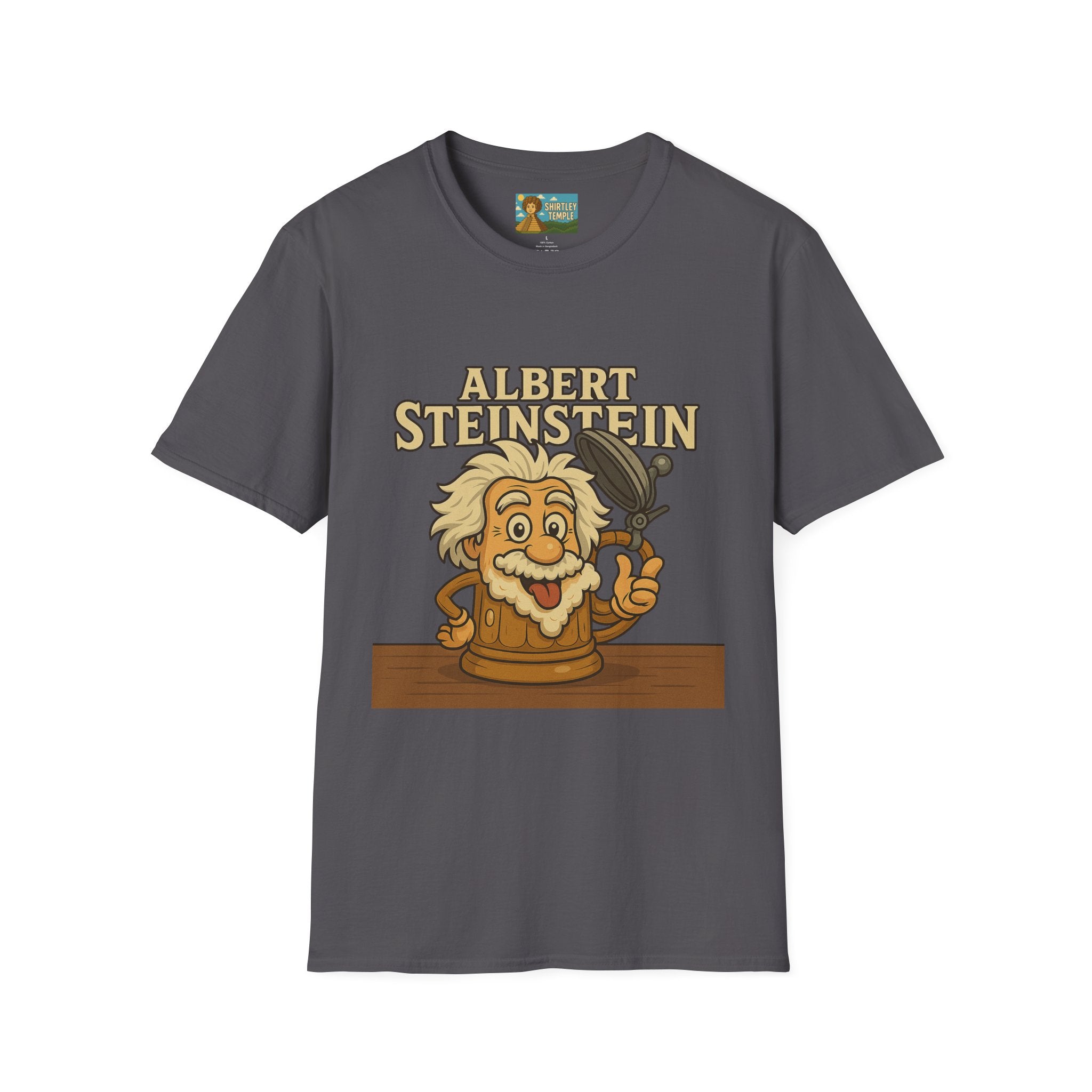 Albert Steinstein Unisex T-Shirt, Pun Beer Stein Science Tee, Gift for Nerds, Math Teacher Shirt, Physics Student Apparel