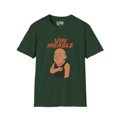 Vin Measle Parody Unisex Softstyle T-Shirt, Actor Measles Wordplay Tee, Humorous Graphic Tee Shirt, Comedy Movie Fan Gift, Lightweight