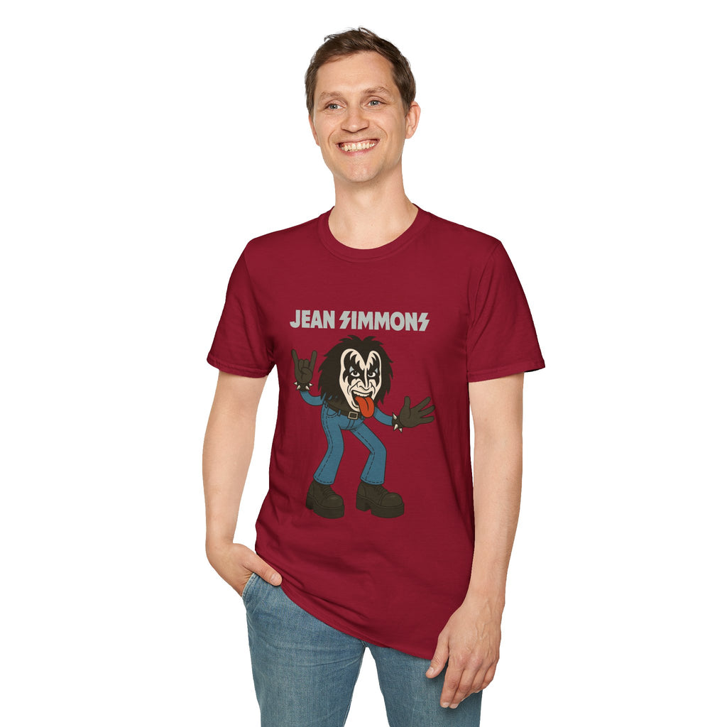 Jean Simmons Funny Shirt Mashup Tribute Parody Pun Rockstar Softstyle T-Shirt, Unisex Tee, Graphic Tee, Music Lover Gift, Jeans Lover Shirt,