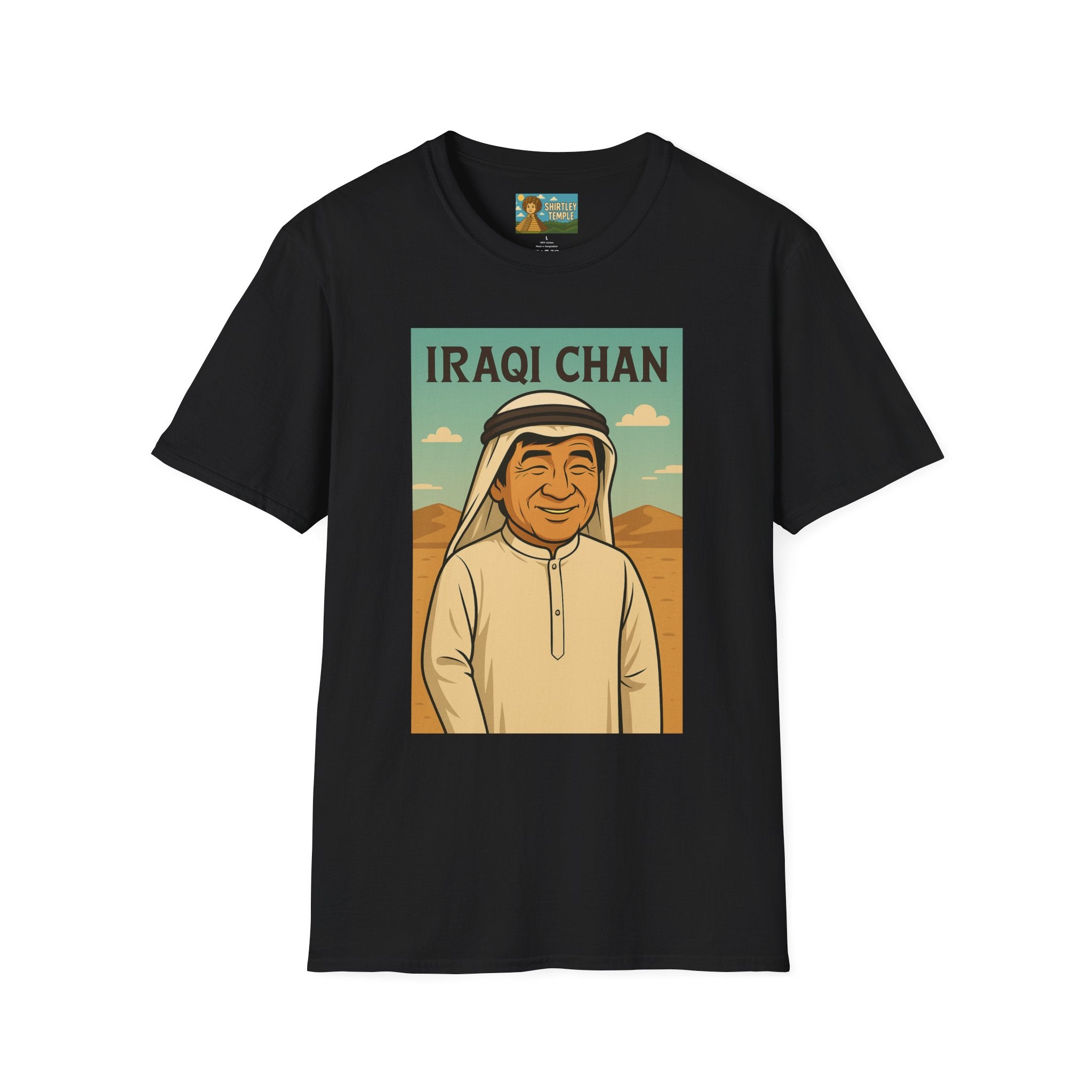 Iraqi Chan Unisex T-Shirt, Funny Jackie Chan Parody Apparel, Comedy Tribute Tee, Mashup Shirt