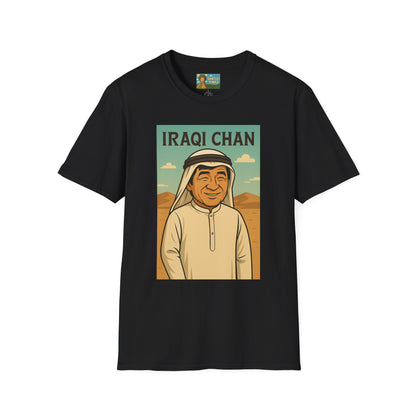 Iraqi Chan Unisex T-Shirt, Funny Jackie Chan Parody Apparel, Comedy Tribute Tee, Mashup Shirt