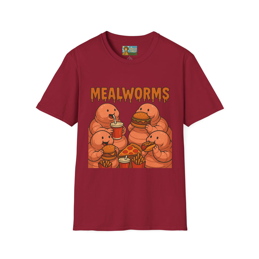 Mealworms Funny Shirt, Fat Earthworms Parody Tee, Wordplay Pun, Comedy Gift Apparel, Meal Lovers, Worm Fans, Hilarious
