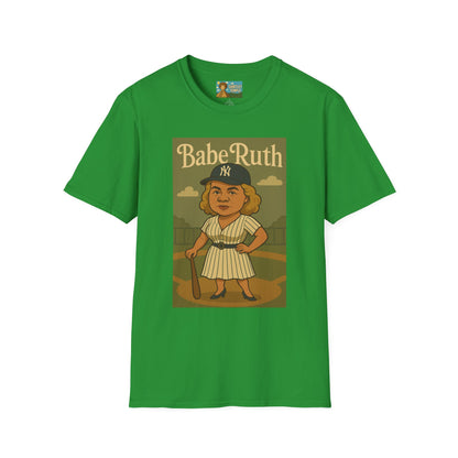 Babe Ruth funny wordplay pun baseball star remagined as a babe vintage nerd gift