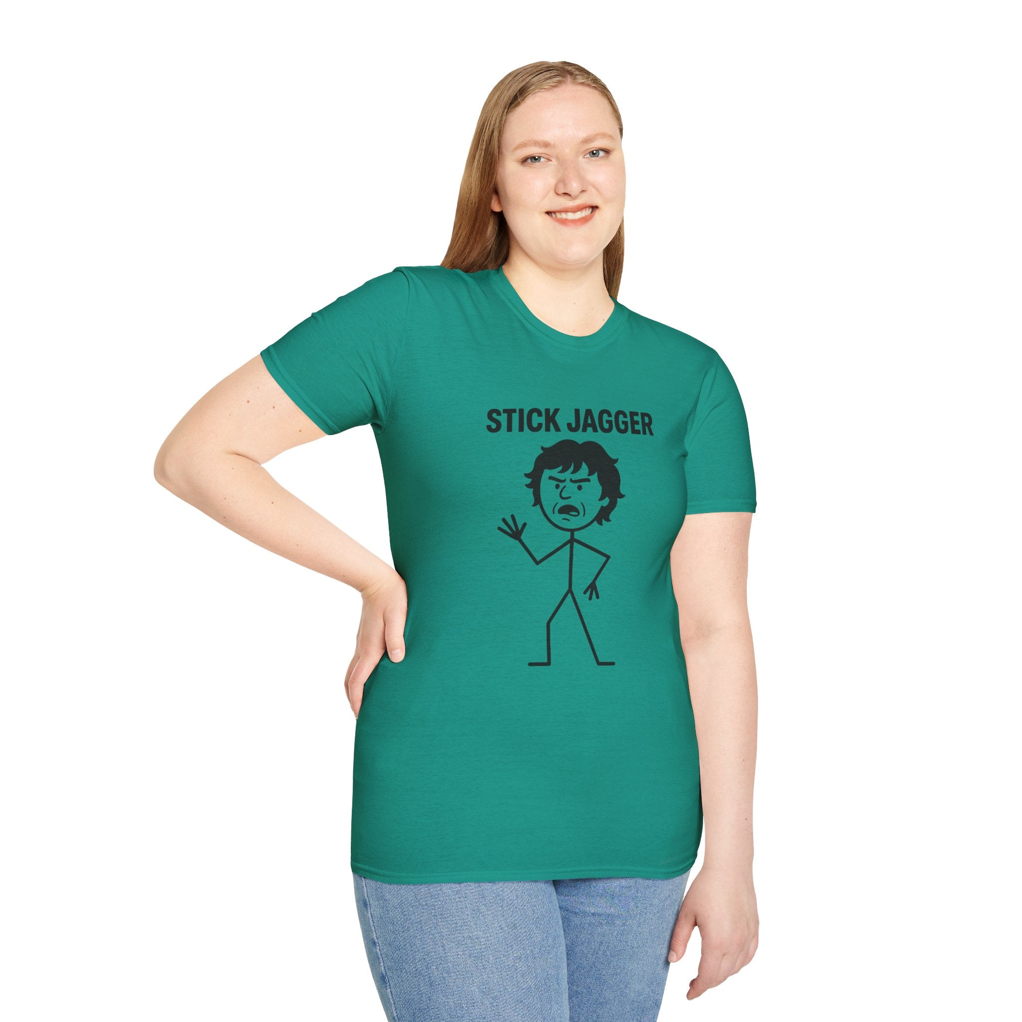 Stick Jagger Funny Shirt, Stick Figure Parody Wordplay T-Shirt, Pun Mashup Tee, Humorous Graphic Top, Sarcastic Slogan Clothing