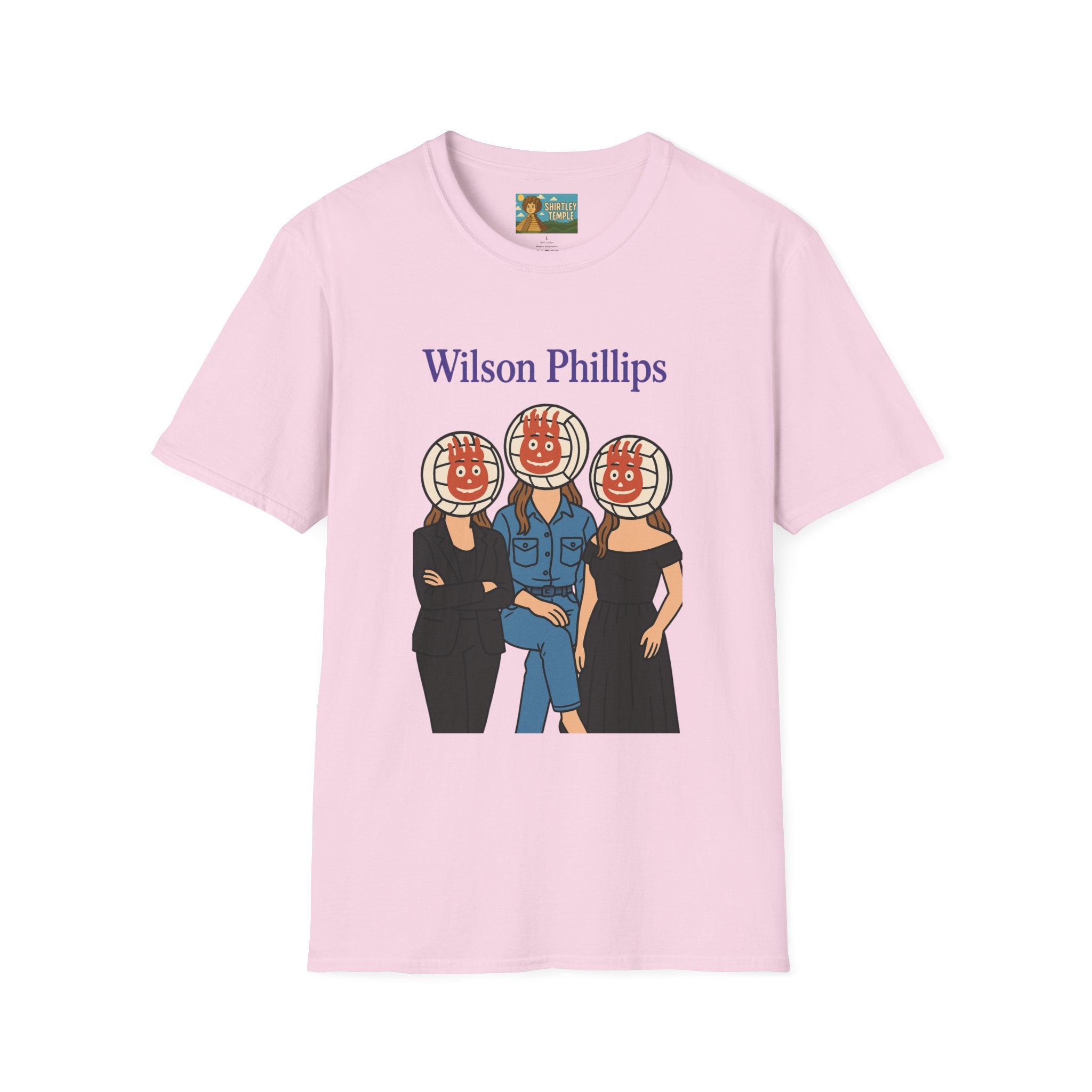 Wilson and Phillips Mashup Softstyle T-Shirt, Funny Wordplay Tribute Singers, Volleyball Theme Gift Tee
