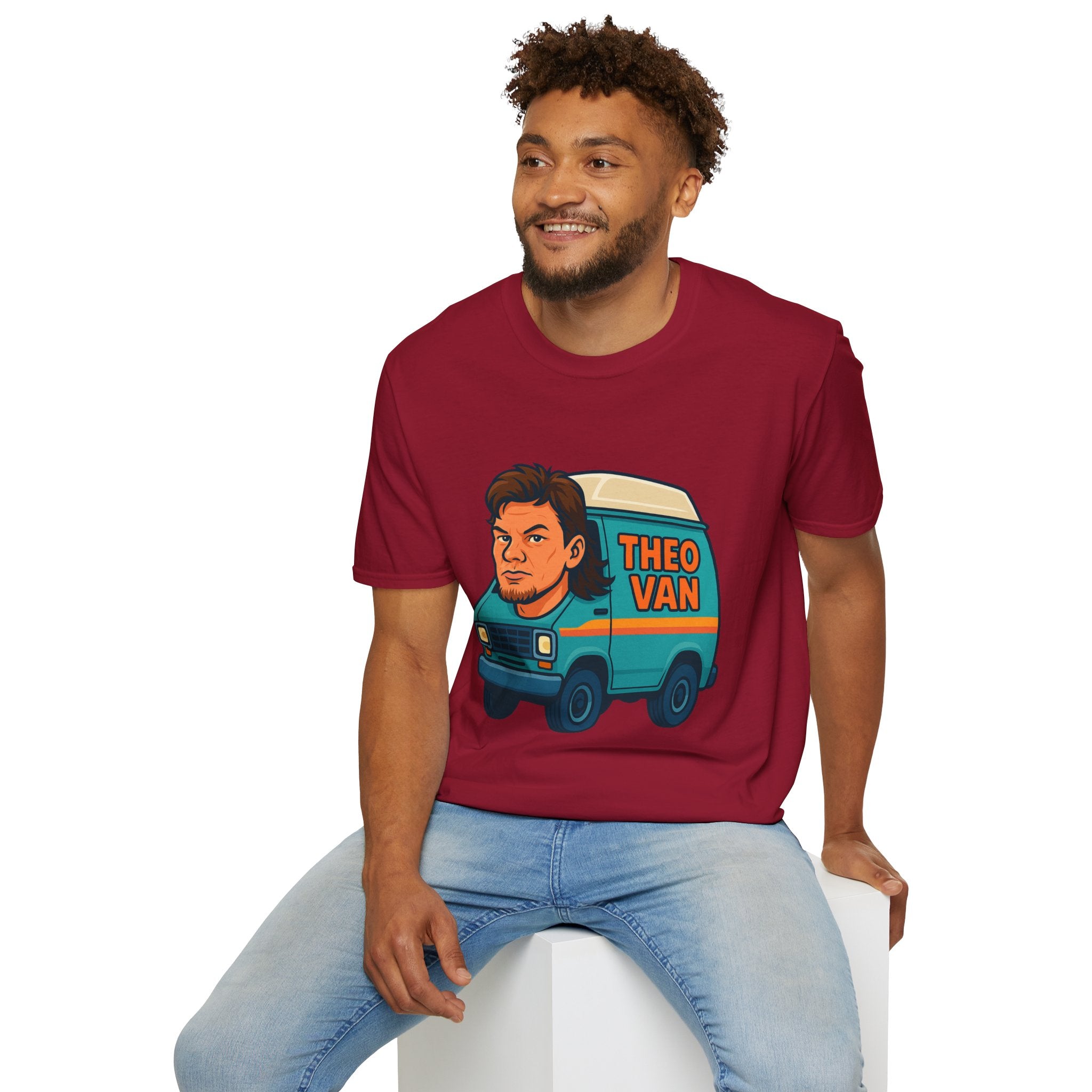 Theo Van (Theo Von + Van = Theo Van) Funny Tribute T-Shirt, Comedy Mashup Tee, Comedian Parody Shirt, Unisex Softstyle Top, Van Lover Gift