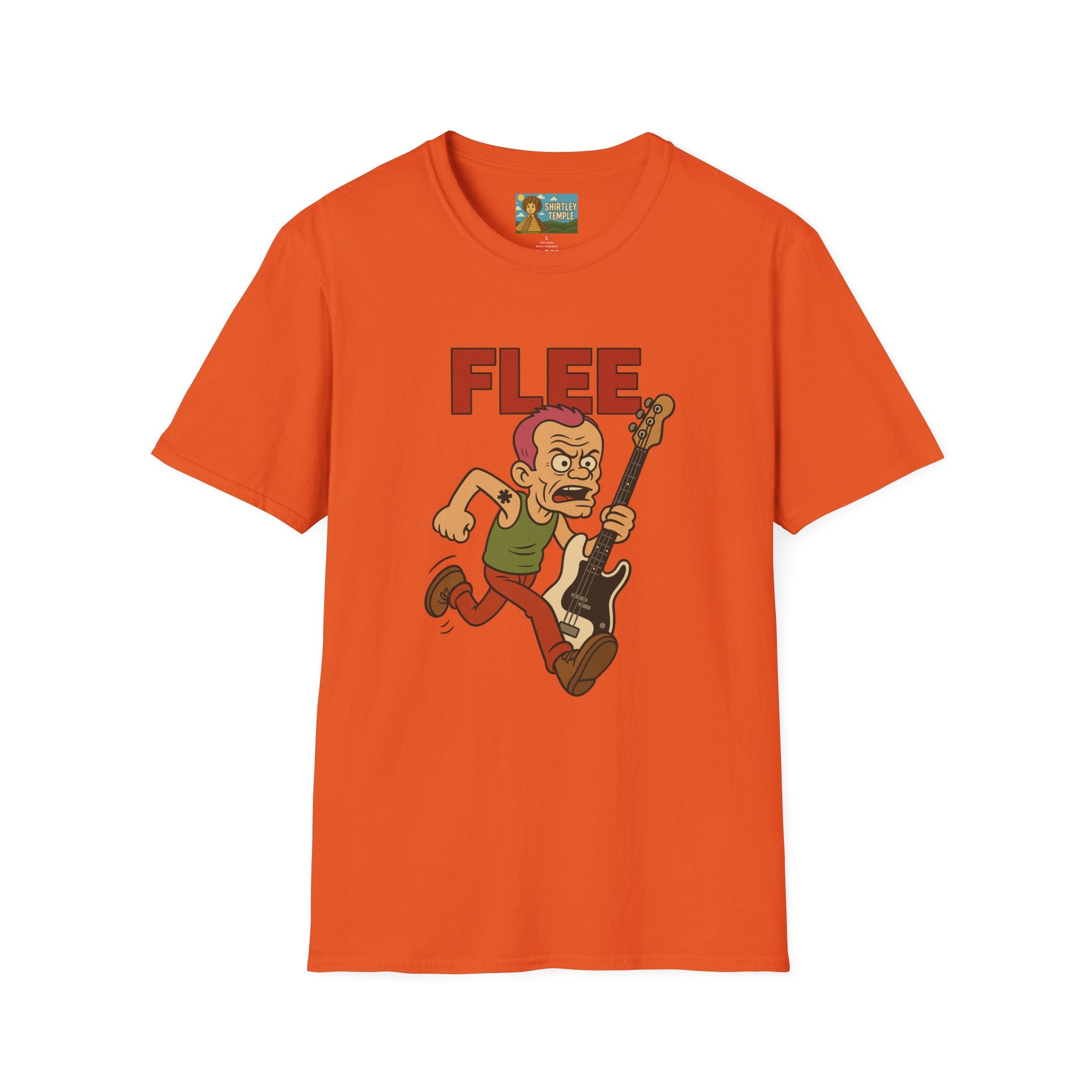 Flee funny shirt pun wordplay Flea red hot chili peppers running away fleeing