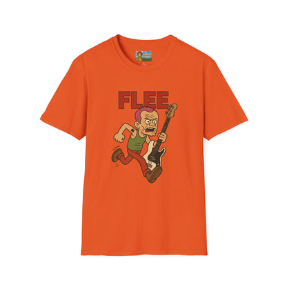 Flee funny shirt pun wordplay Flea red hot chili peppers running away fleeing