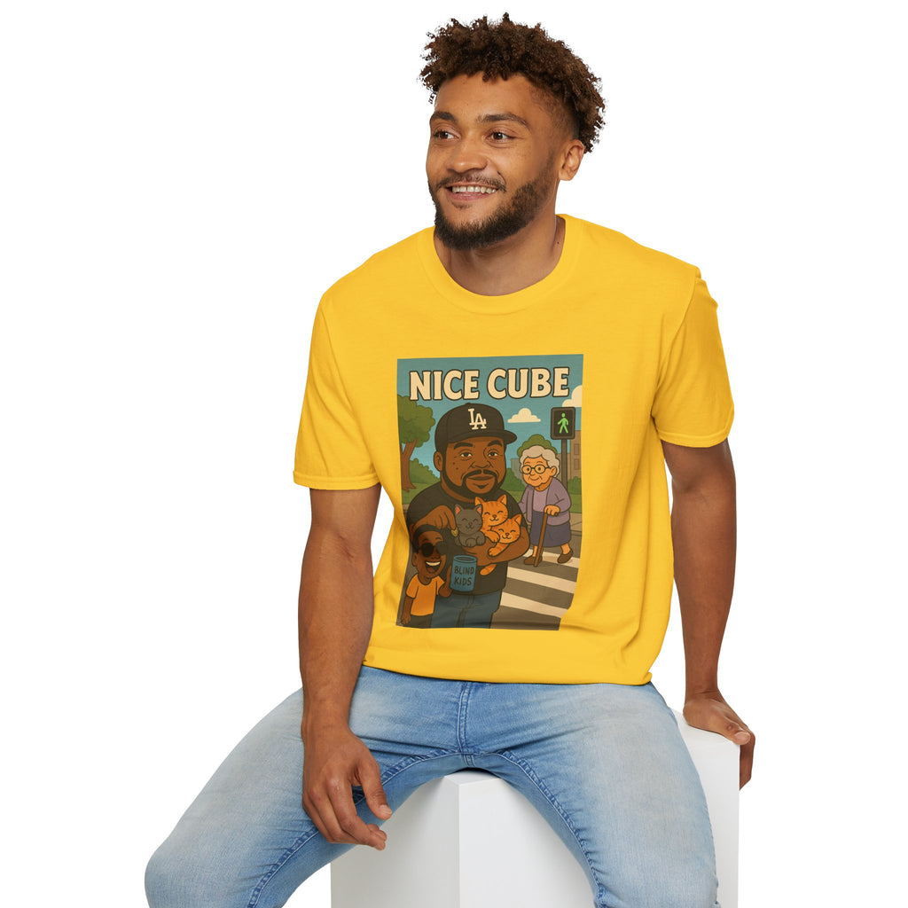 Nice Cube Funny Parody T-Shirt, Ice Cube Tribute Tee, Humorous Wordplay Top, Cool Gift for Hip Hop Fans, Softstyle Shirt