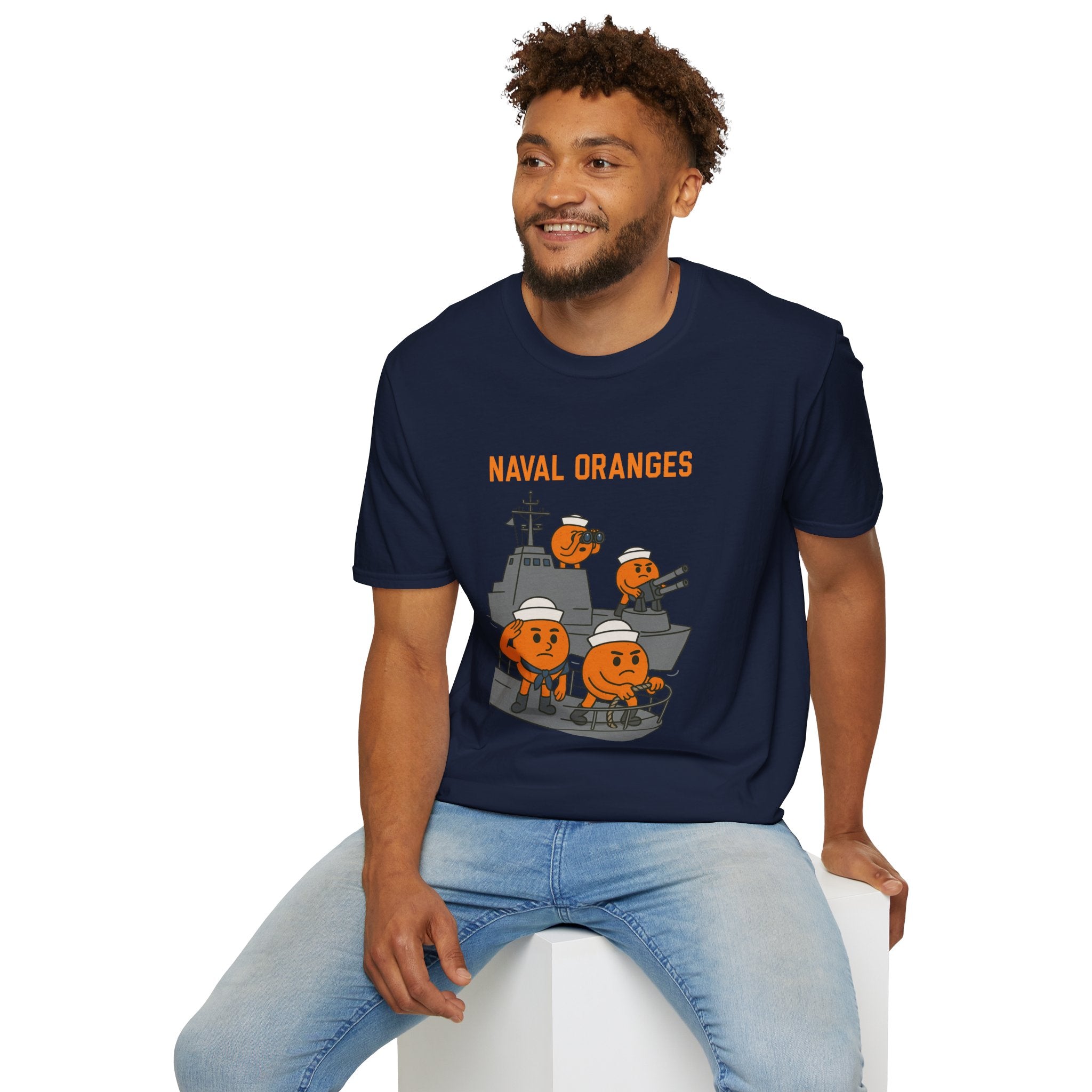 Naval Oranges Unisex Softstyle T-Shirt, Funny Shirt Parody Wordplay Mashup, Navy People Comedy Pun Punny, Navel Oranges Tee, Citrus Humor
