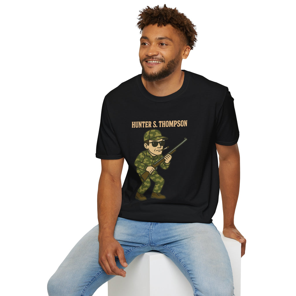 Hunter S Thompson Funny Shirt, Parody Apparel, Comedy Tribute Mashup Pun Unisex Softstyle T-Shirt