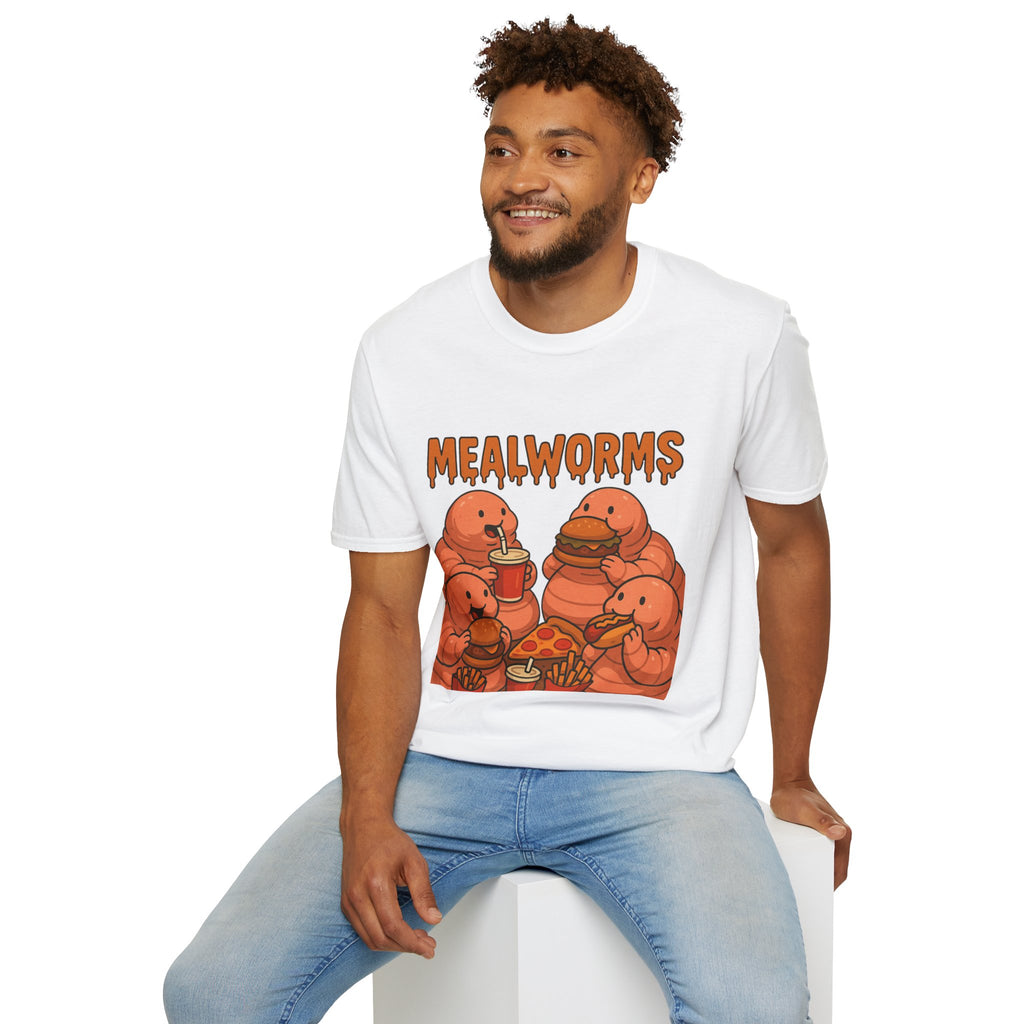 Mealworms Funny Shirt, Fat Earthworms Parody Tee, Wordplay Pun, Comedy Gift Apparel, Meal Lovers, Worm Fans, Hilarious