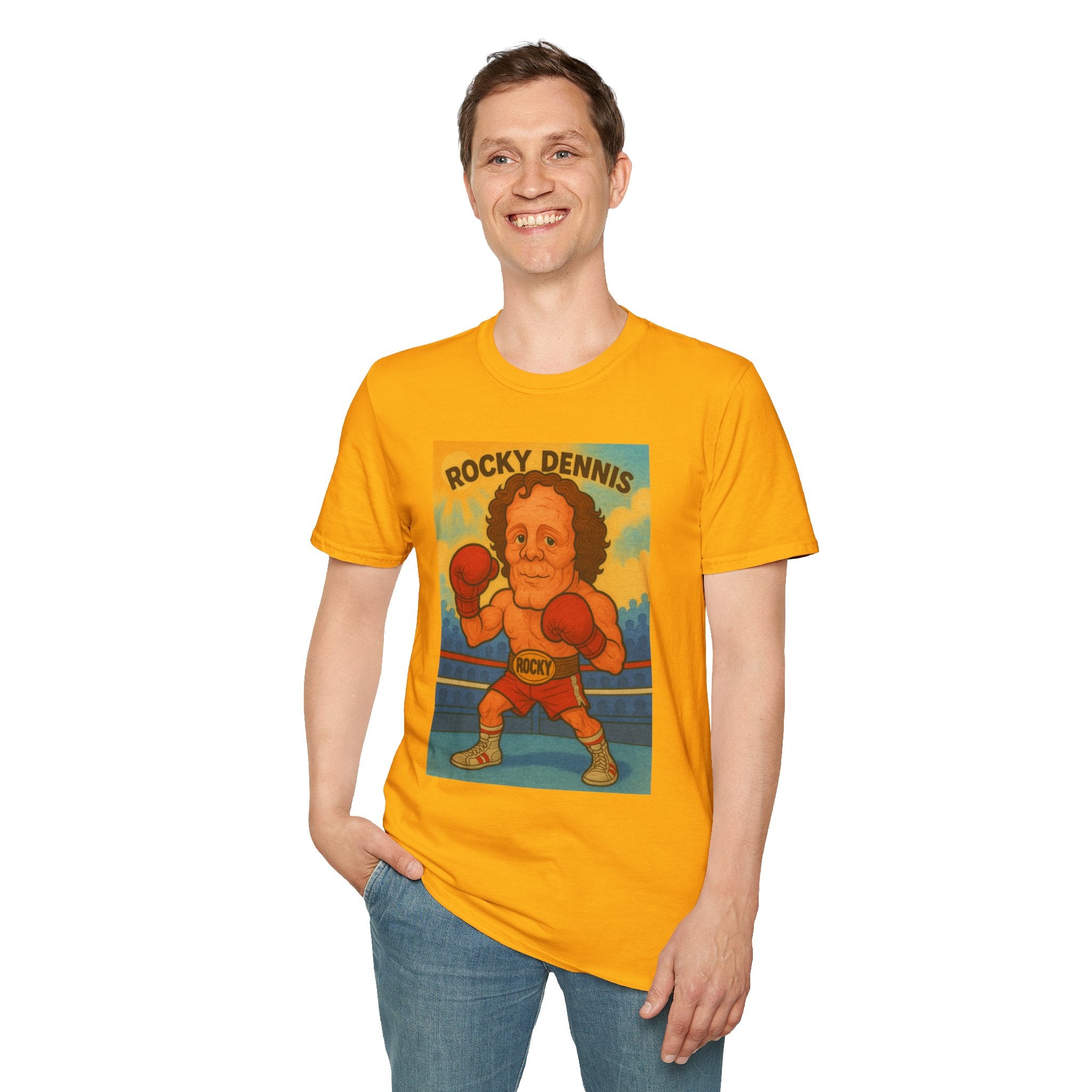 Rocky Dennis The Mask Rocky Mashup T-Shirt, Funny Movie Crossover Tee, Rocky Balboa Gift Shirt, Unisex Softstyle Top
