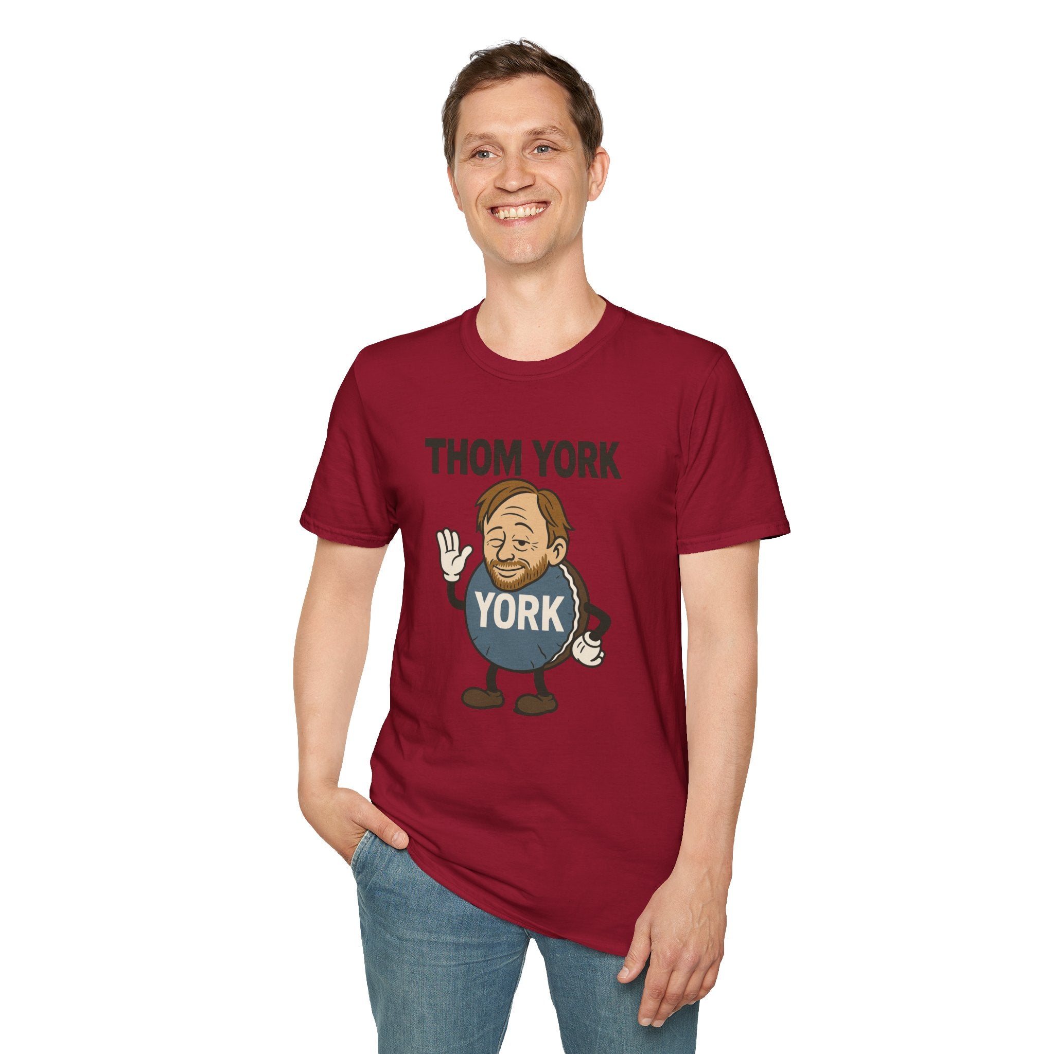 Thom York Peppermint Patty T-Shirt, Radiohead Musician Gift, Alternative Rock Tee, Funny Singer Shirt, Softstyle Unisex Top