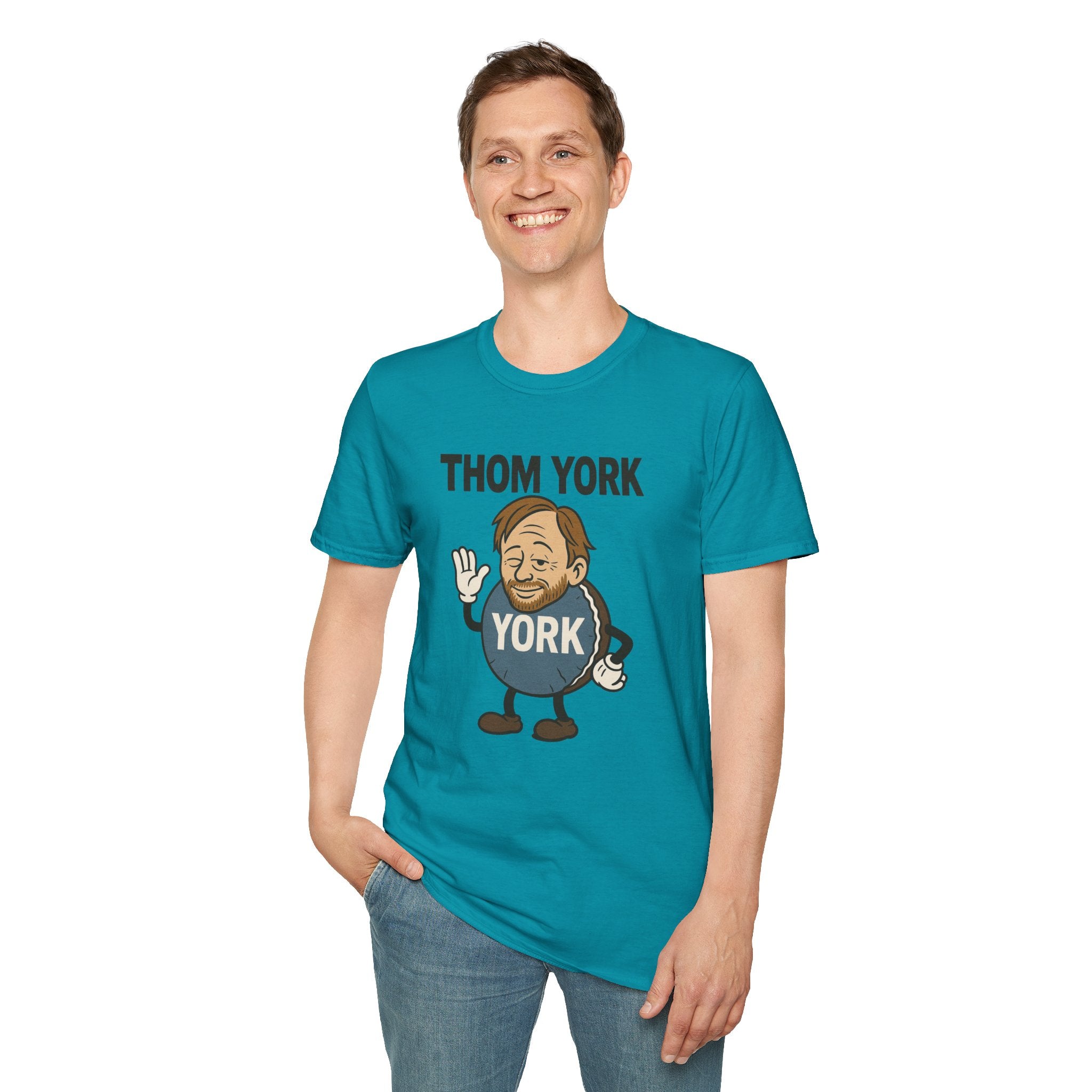 Thom York Peppermint Patty T-Shirt, Radiohead Musician Gift, Alternative Rock Tee, Funny Singer Shirt, Softstyle Unisex Top