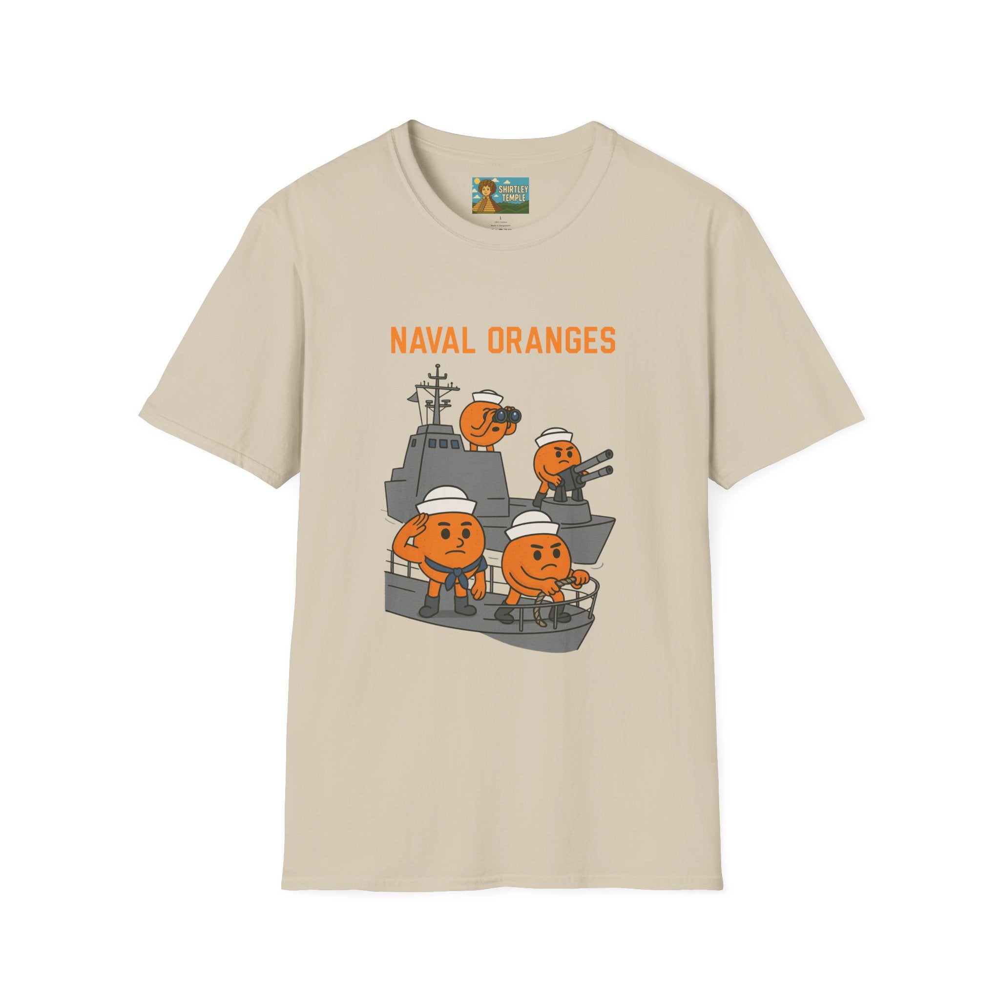 Naval Oranges Unisex Softstyle T-Shirt, Funny Shirt Parody Wordplay Mashup, Navy People Comedy Pun Punny, Navel Oranges Tee, Citrus Humor