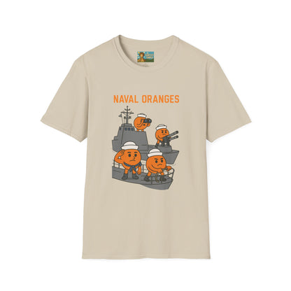 Naval Oranges Unisex Softstyle T-Shirt, Funny Shirt Parody Wordplay Mashup, Navy People Comedy Pun Punny, Navel Oranges Tee, Citrus Humor
