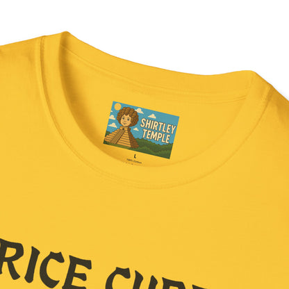 Rice Cube Funny T-Shirt, Ice Cube Asian Parody Shirt, Wordplay Tee, Hip-Hop Music Fan Gift, Unisex Softstyle Top