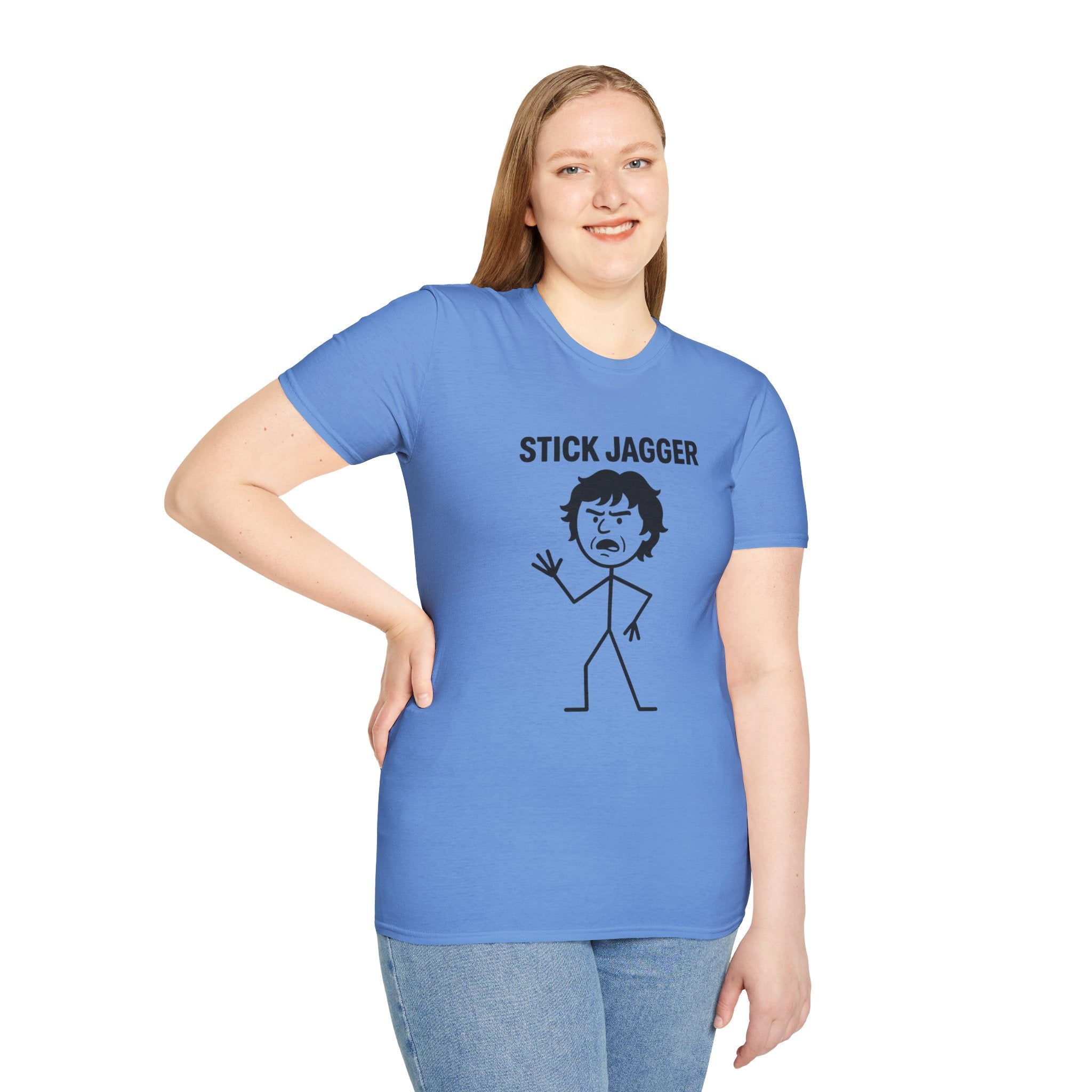Stick Jagger Funny Shirt, Stick Figure Parody Wordplay T-Shirt, Pun Mashup Tee, Humorous Graphic Top, Sarcastic Slogan Clothing