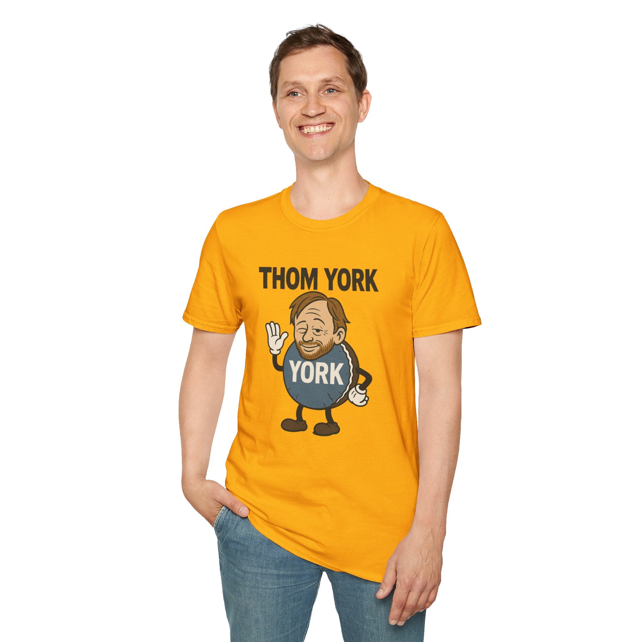 Thom York Peppermint Patty T-Shirt, Radiohead Musician Gift, Alternative Rock Tee, Funny Singer Shirt, Softstyle Unisex Top