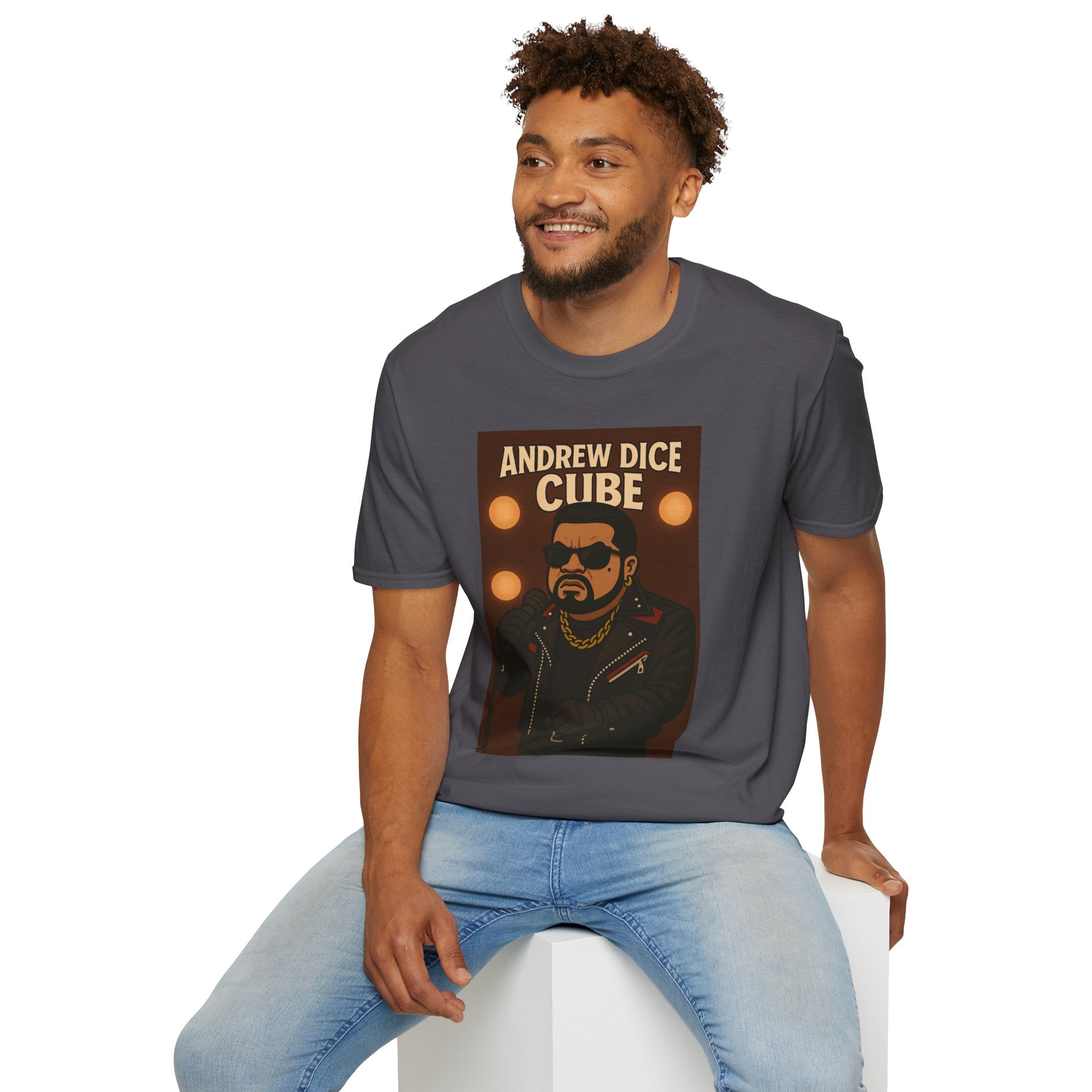 Andrew Dice Cube funny mashup Comedian T-Shirt, Humorous Wordplay Tee, Unisex Softstyle Top