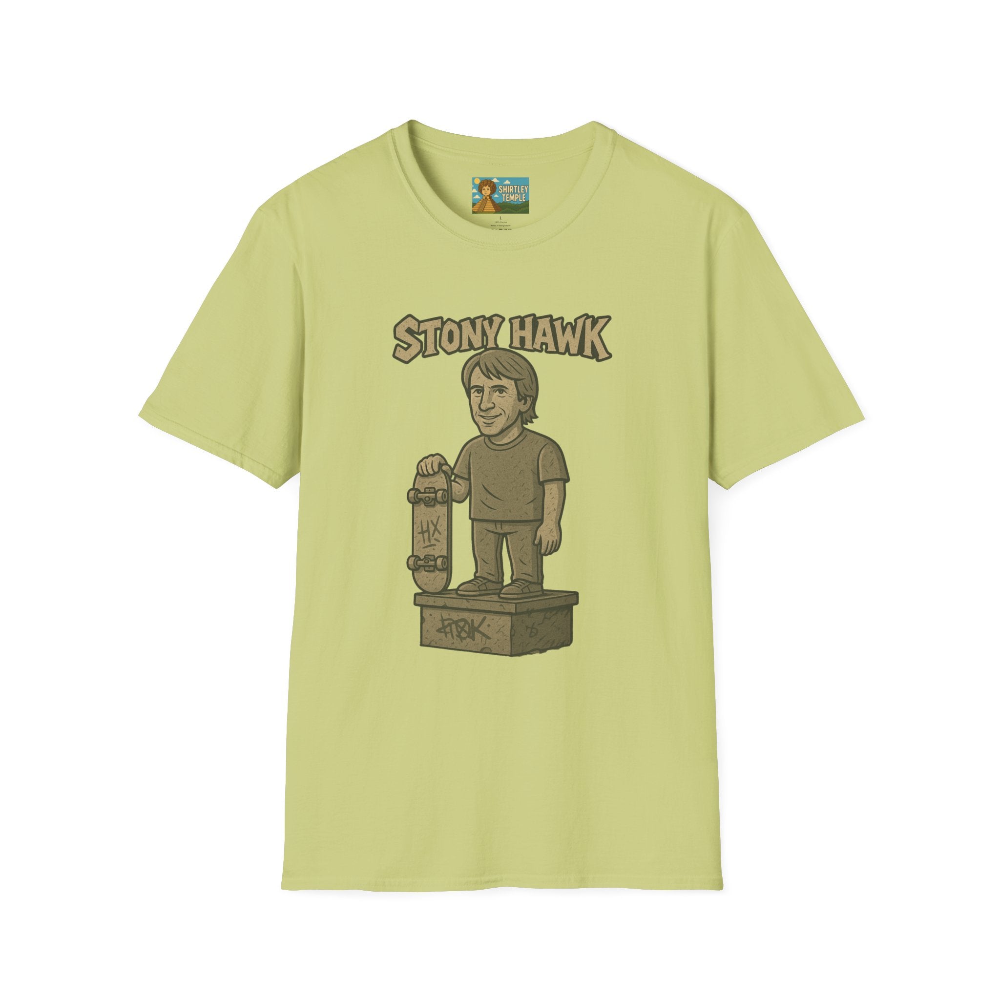 Stony Hawk Unisex T-Shirt, Skateboard Legend Parody Tee, Statue Wordplay Shirt, Funny Skater Gift, Skateboarding Fan Top