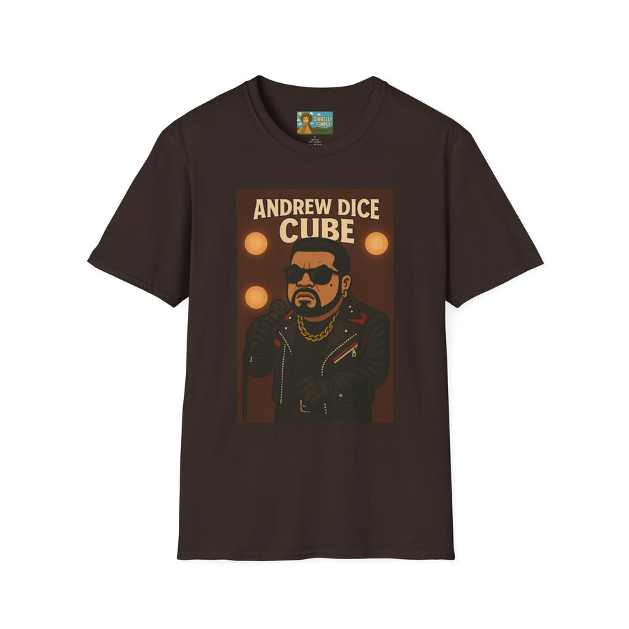 Andrew Dice Cube funny mashup Comedian T-Shirt, Humorous Wordplay Tee, Unisex Softstyle Top