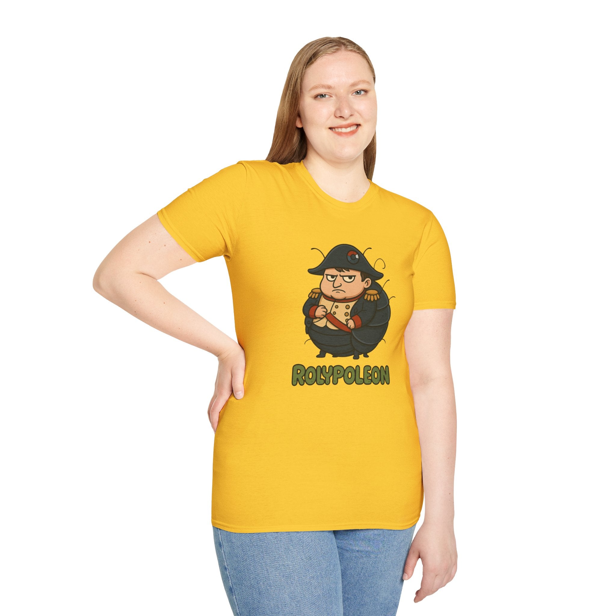 Rolypoleon Funny Shirt Mashup Parody Unisex Softstyle T-Shirt, Roly Poly and Napoleon Comedy Wordplay Tee, Humorous Graphic Tee, Novelty