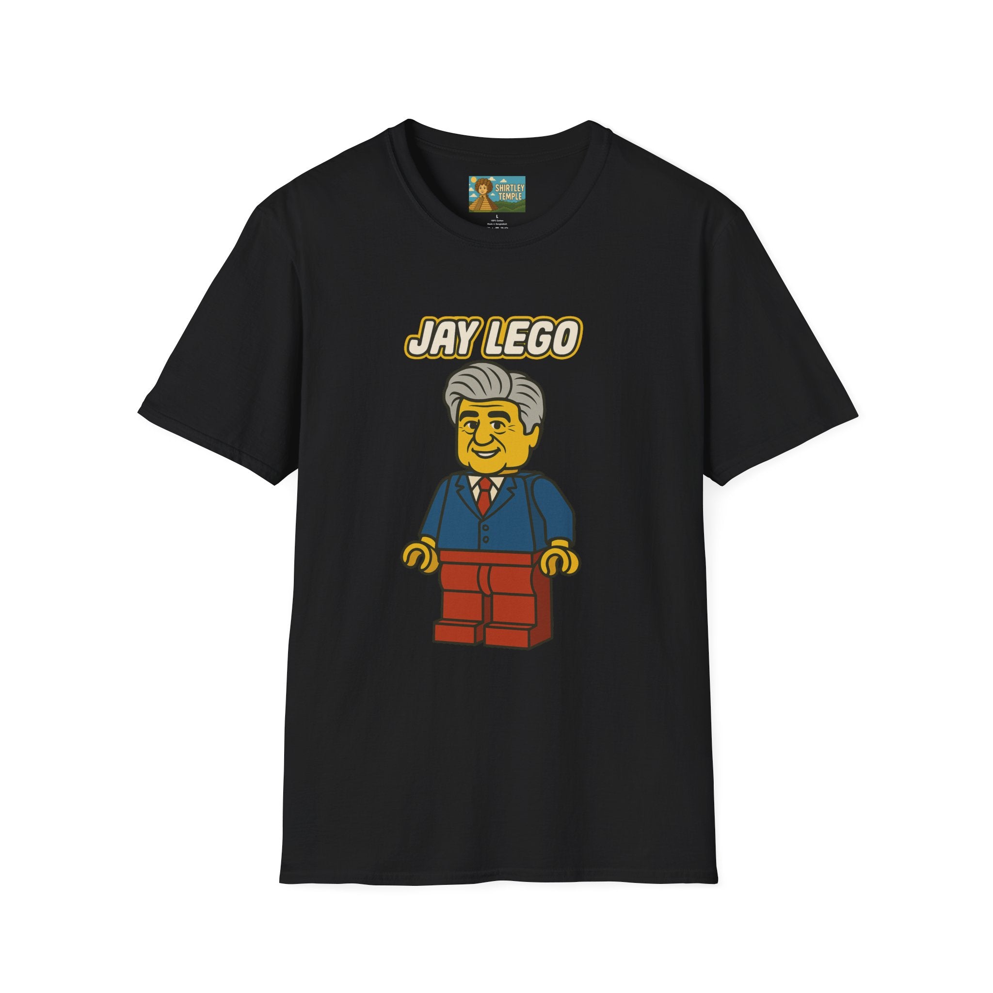 Jay Lego Funny Shirt Parody Apparel, Comedy Tribute, Lego Person, Jay Leno Mashup