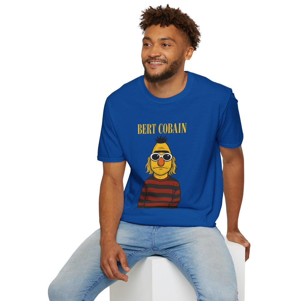 Bert Cobain funny mashup Kurt Cobain and Bert from sesame street wordplay unisex gift tee music lover