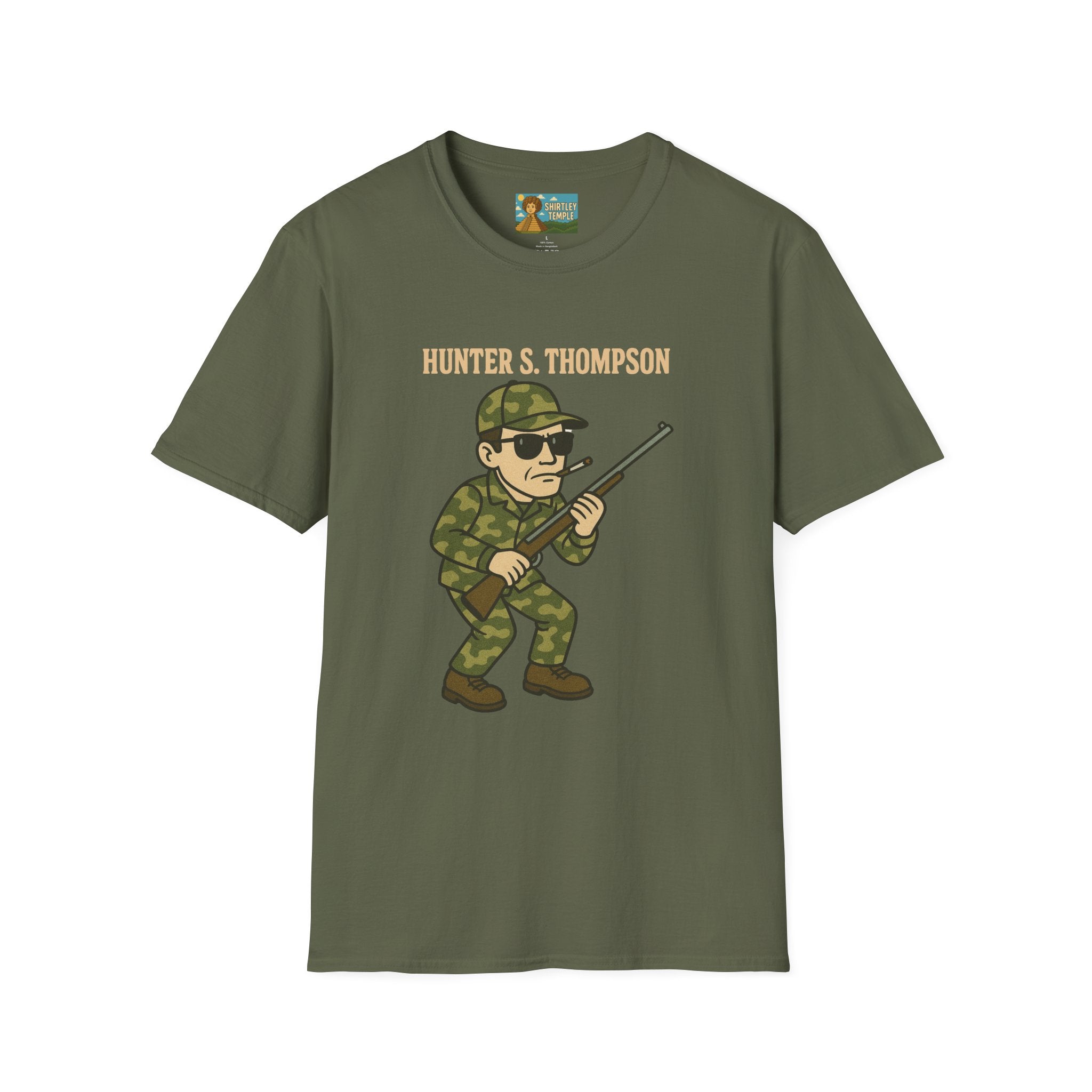 Hunter S Thompson Funny Shirt, Parody Apparel, Comedy Tribute Mashup Pun Unisex Softstyle T-Shirt