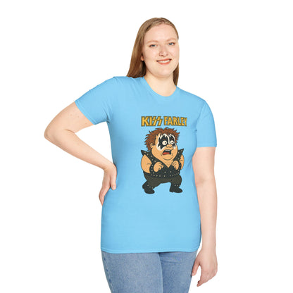 Kiss Farley T-Shirt, Rock Band Chris Farley Tribute Shirt, Funny Parody Mashup Tee, Unisex Softstyle Top, Gift for Music Lovers