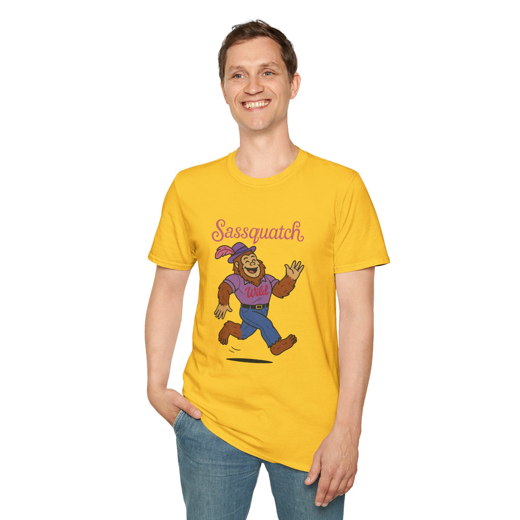 Sassquatch Unisex T-Shirt, Funny Sasquatch Shirt with Sassy Flair, Comedy Parody Tee, Wordplay Design, Bigfoot Graphic Shirt