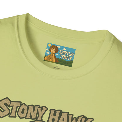 Stony Hawk Unisex T-Shirt, Skateboard Legend Parody Tee, Statue Wordplay Shirt, Funny Skater Gift, Skateboarding Fan Top