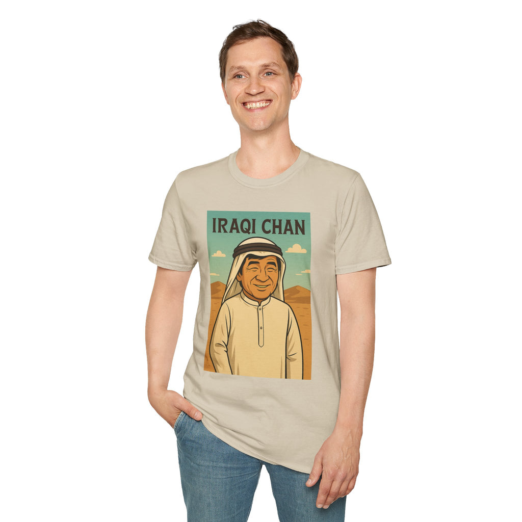 Iraqi Chan Unisex T-Shirt, Funny Jackie Chan Parody Apparel, Comedy Tribute Tee, Mashup Shirt