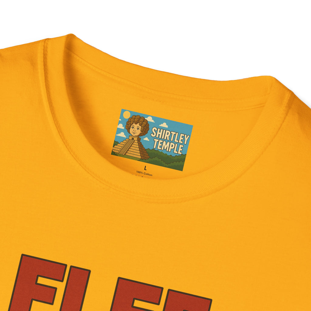 Flee funny shirt pun wordplay Flea red hot chili peppers running away fleeing