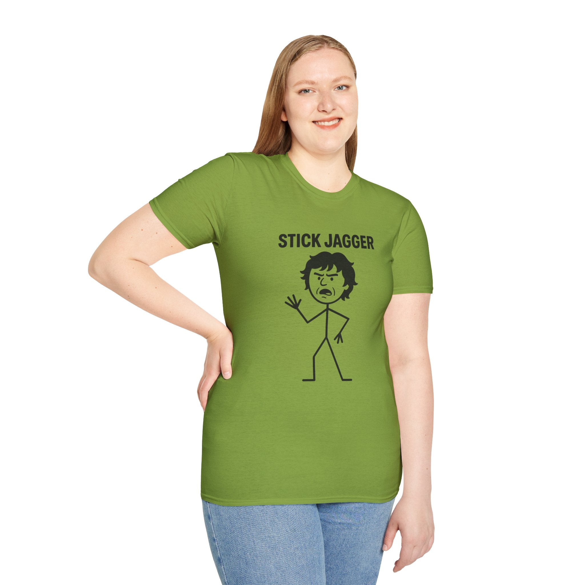 Stick Jagger Funny Shirt, Stick Figure Parody Wordplay T-Shirt, Pun Mashup Tee, Humorous Graphic Top, Sarcastic Slogan Clothing