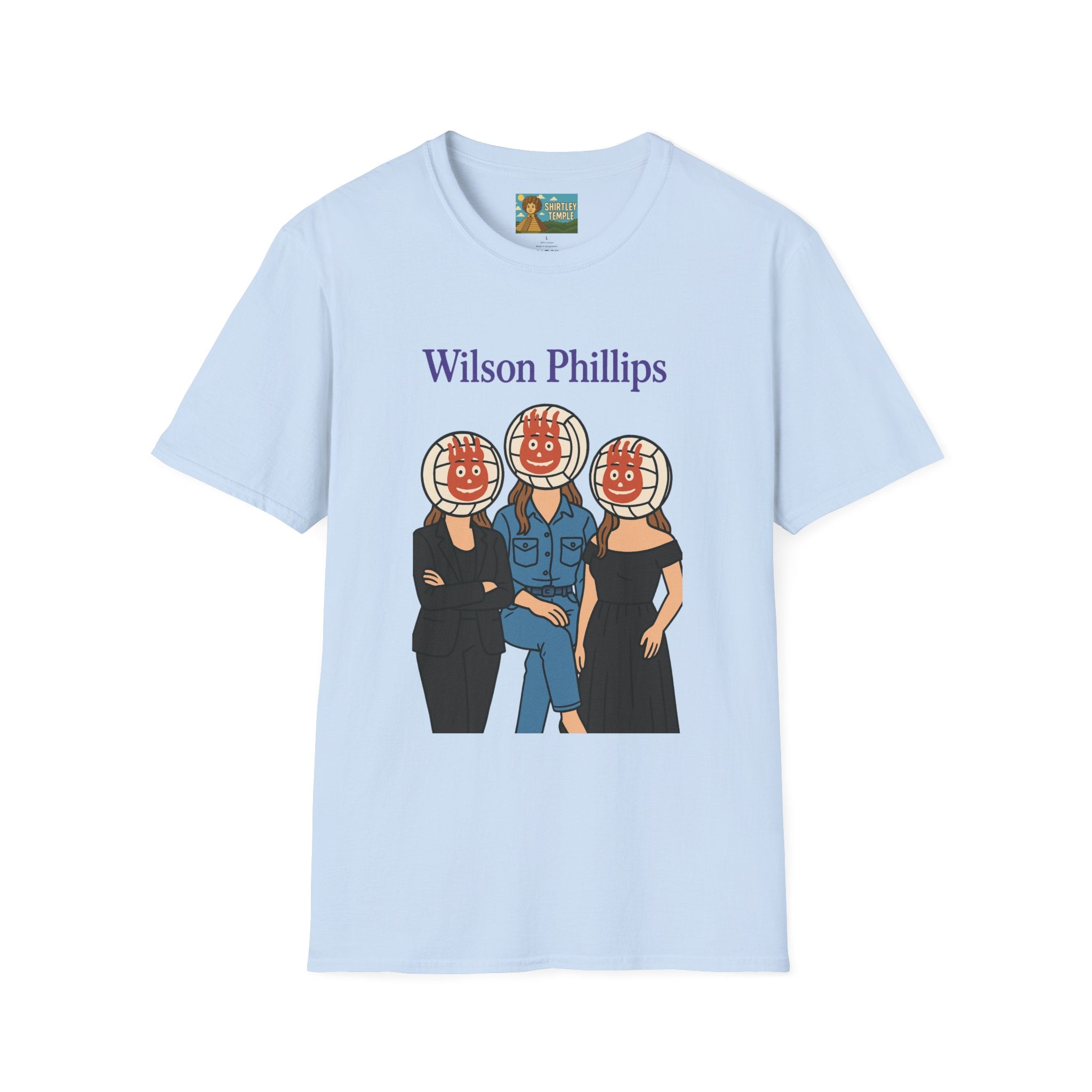 Wilson and Phillips Mashup Softstyle T-Shirt, Funny Wordplay Tribute Singers, Volleyball Theme Gift Tee