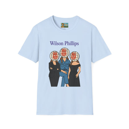 Wilson and Phillips Mashup Softstyle T-Shirt, Funny Wordplay Tribute Singers, Volleyball Theme Gift Tee