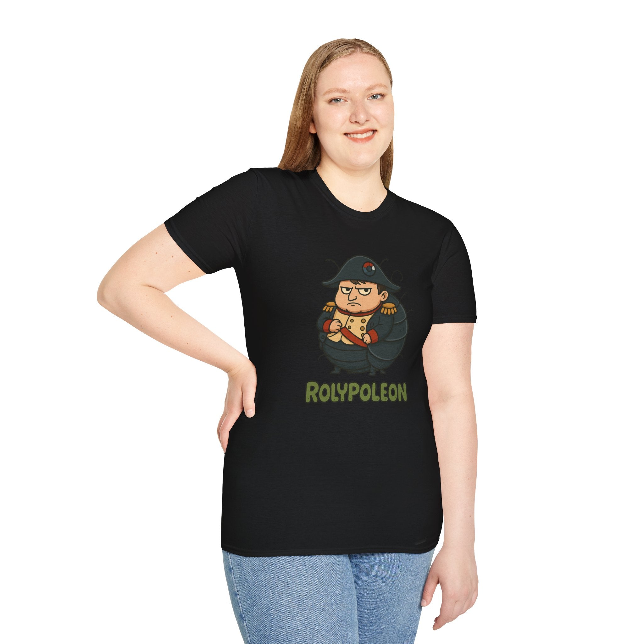 Rolypoleon Funny Shirt Mashup Parody Unisex Softstyle T-Shirt, Roly Poly and Napoleon Comedy Wordplay Tee, Humorous Graphic Tee, Novelty