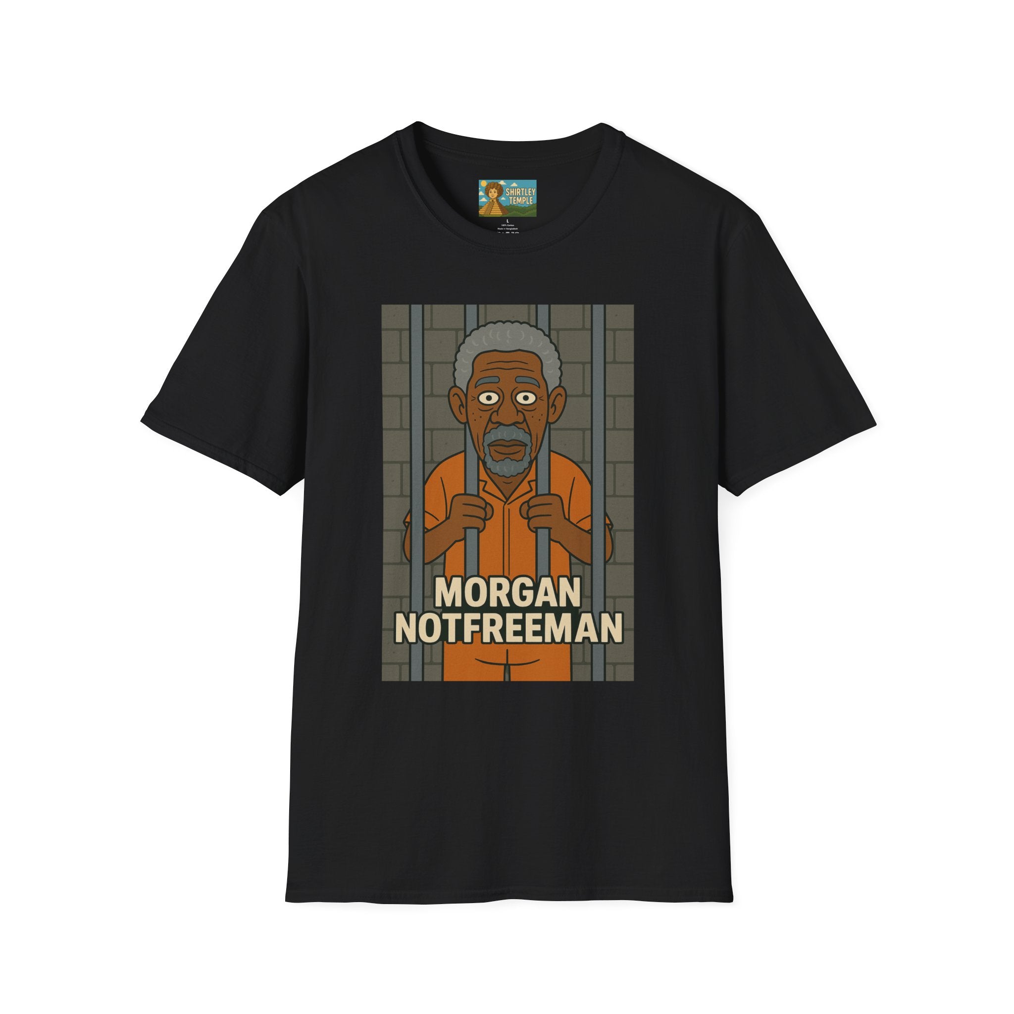 Morgan Notfreeman T-Shirt, Funny Parody Wordplay Tee, Unisex Softstyle Shirt, Morgan Freeman Not Free Comedy, Tribute Irony